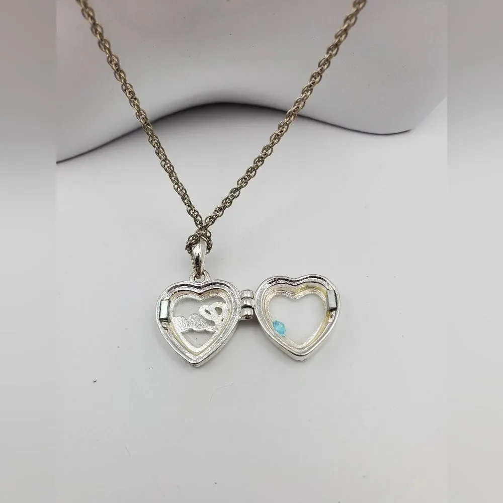 ‎Serene Silver heart locket necklace